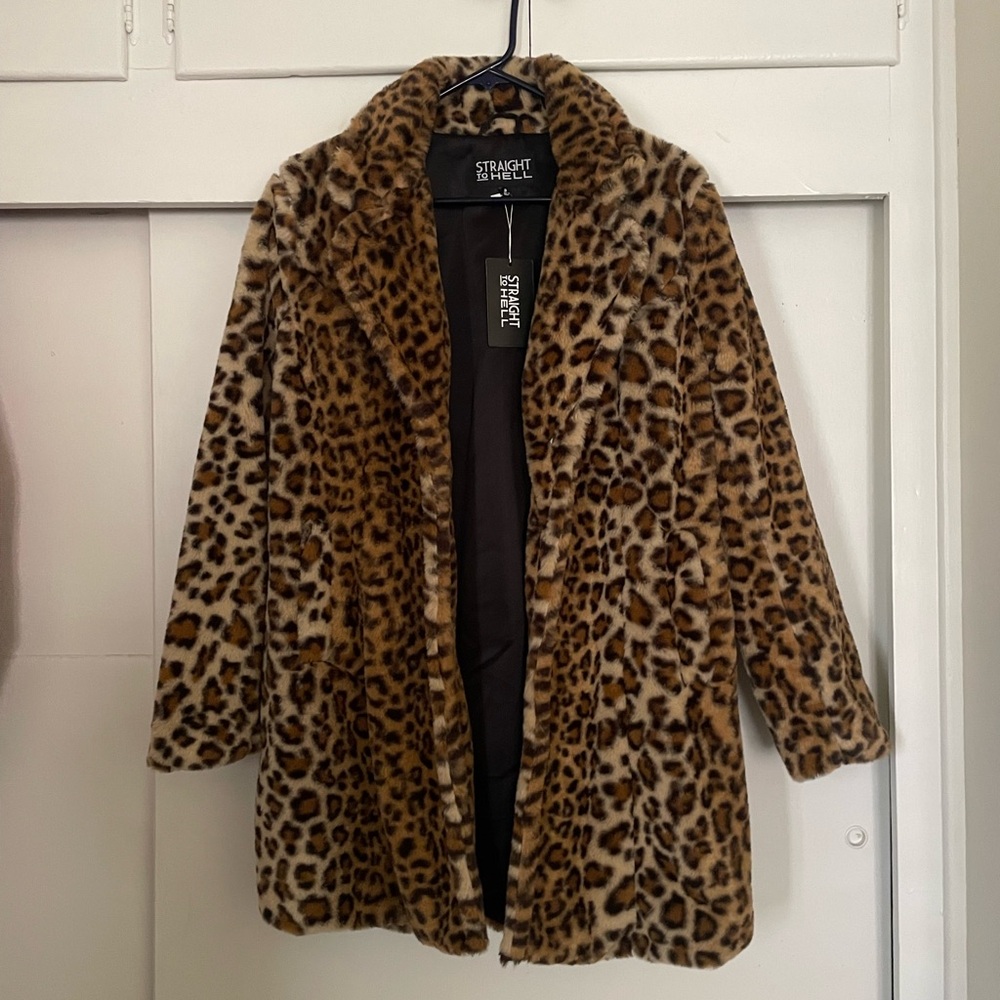 Straight to Hell “Wanda” leopard coat NWT